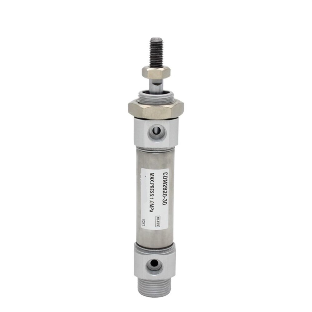 PRXFRWOW CDM2B Mini Pneumatic Cylinder, 32 mm Bore, 25–300 mm Stroke, Built-In Magnet, Standard Type, Double-Acting, Single Rod, 1 pc (100 mm Stroke, CDM2B32)