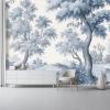 Non-Woven Photo Wallpaper 200 x 140 cm, Retro 3D Blue Forest Stream view 2