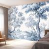 Non-Woven Photo Wallpaper 200 x 140 cm, Retro 3D Blue Forest Stream view 4