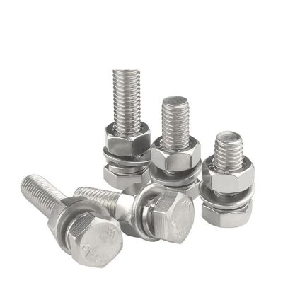 WKAIYUAN M16 304 Stainless Steel Hex-Head Combination Screw, 90 mm