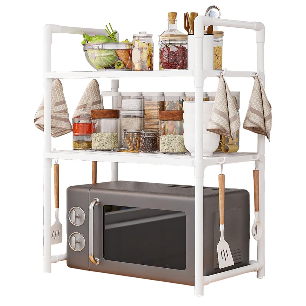 Adjustable Microwave Rack, 2-Tier Countertop Organizer