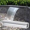 Adjustable Stainless Steel Pond Waterfall Spillway, Silver, 32 in/81 cm view 1