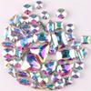 LuminaCreek Sew-On Glass Rhinestones, Silver Prong Setting, 50 pcs, 11 Shapes, Crystal AB view 2