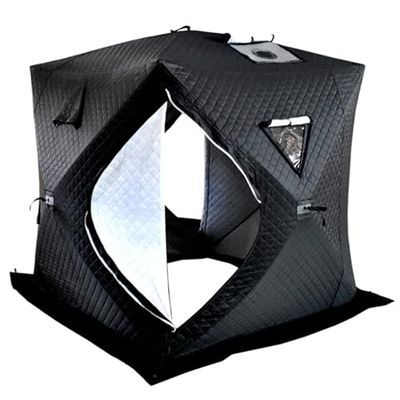 Portable Pop-Up Ice Fishing Shelter, Thermally Insulated Hub-Style Winter Tent for 3–5 People