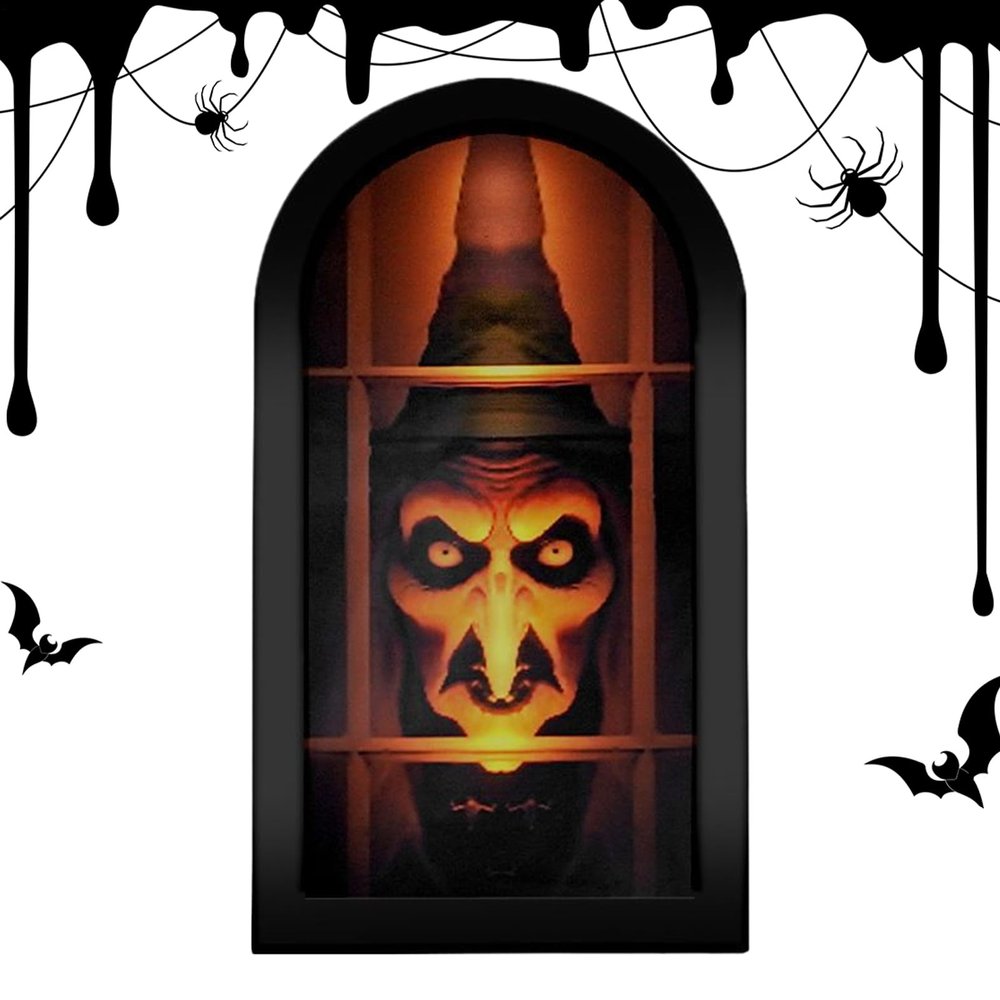 Yaztauho Witch Hologram Mirror – Halloween Wall Decor