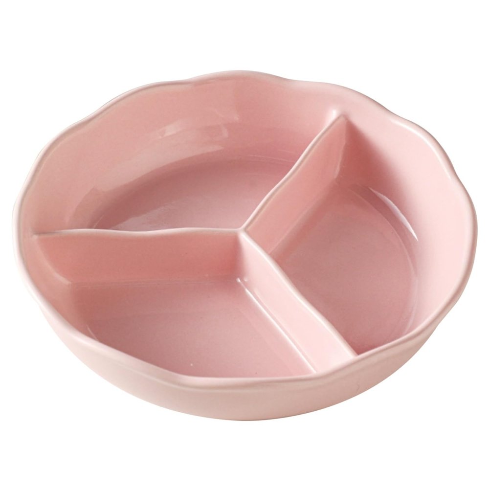 Set of 3 Divided Ceramic Plates, 20.3 cm