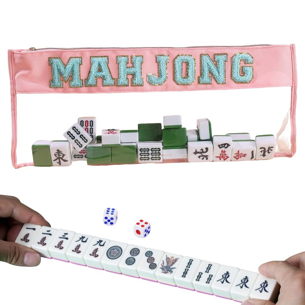 Acunny Mahjong Tile Storage Bag, Protective Transparent Organizer