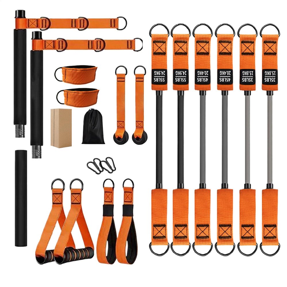Pilates Bar Set with Adjustable Resistance