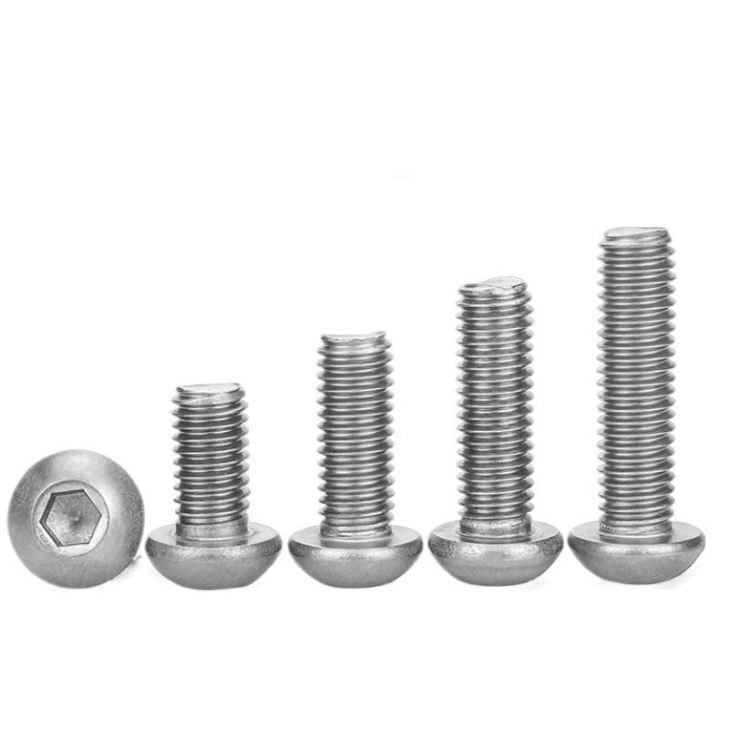 5PCS TA2 Grade 2 Titanium Pan Head Hex Socket Screws, M2, 10 mm
