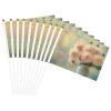 Flower Bouquet Dahlia Vase Small Hand Flags, Mini Flags on Sticks for Parties, Team Activities, Parades and Holiday Decorations, 10-Pack view 2