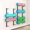 Wall-Mounted Storage Rack for Yoga Mats, Foam Rollers, Skateboards and Skis view 2