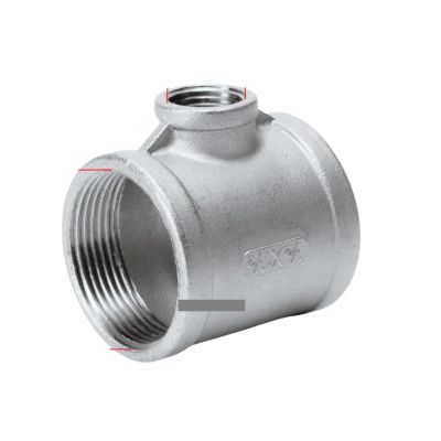 ICXLPMC 1" to 1/2" BSP Female-Thread Stainless Steel Tee Adapter