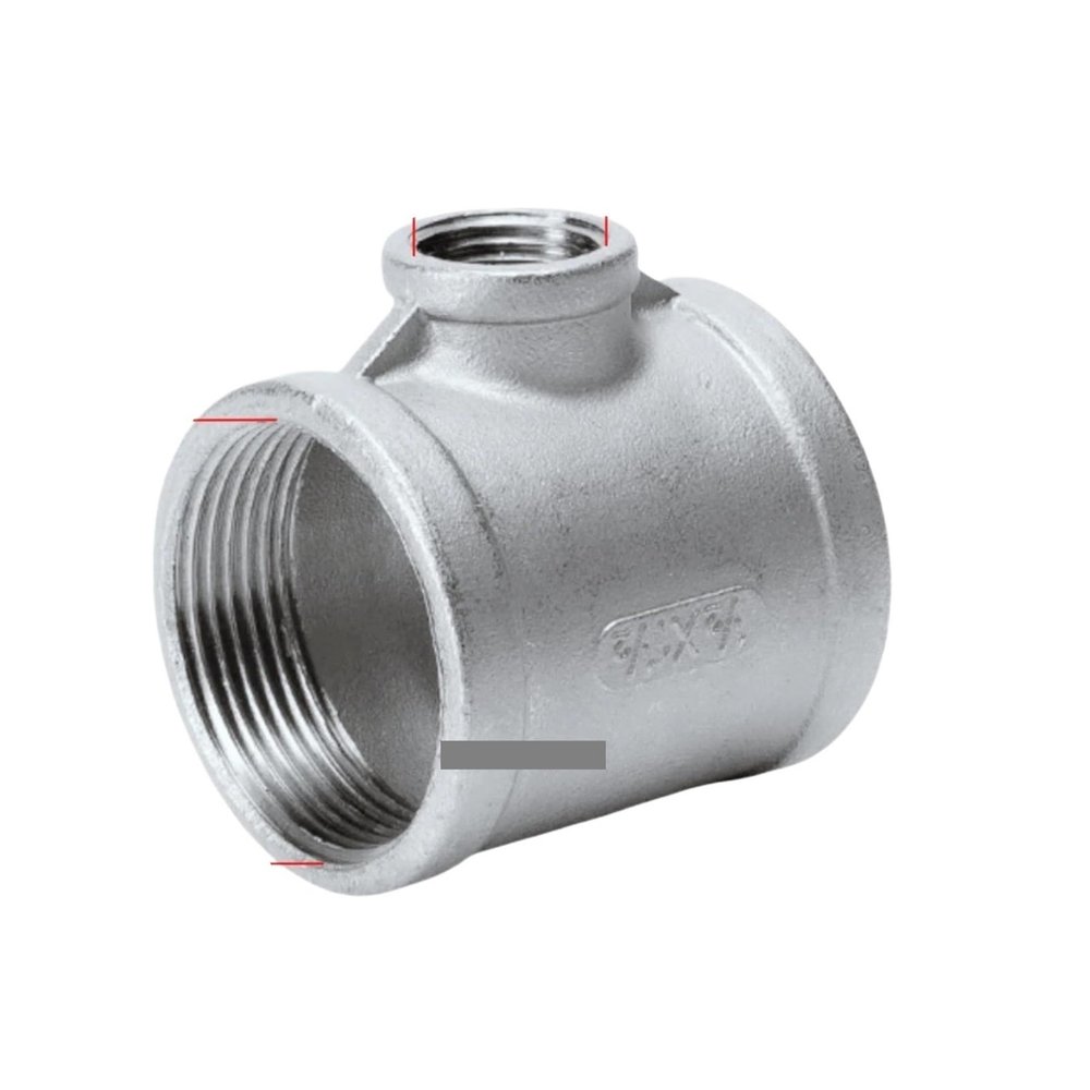 ICXLPMC 1" to 1/2" BSP Female-Thread Stainless Steel Tee Adapter