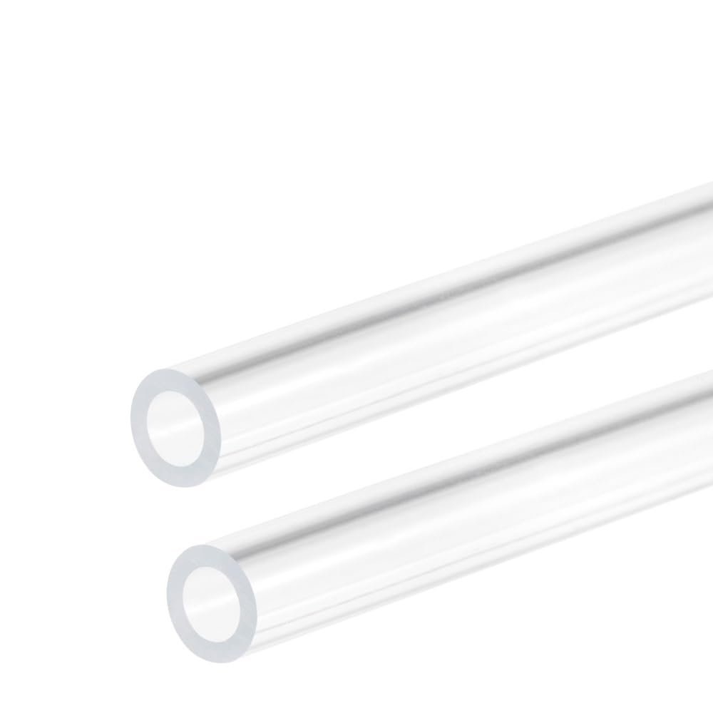 2 Transparent Acrylic Tubes, Rigid Round PMMA Tubes, 305 mm, 18 x 20 mm