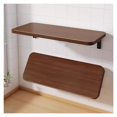 Wall-Mounted Folding Table for Laptop, Walnut, 60 x 30 cm