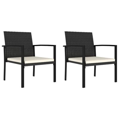 EMYRLXQW Outdoor Dining Chairs, 2 Pieces, Poly Rattan, Black