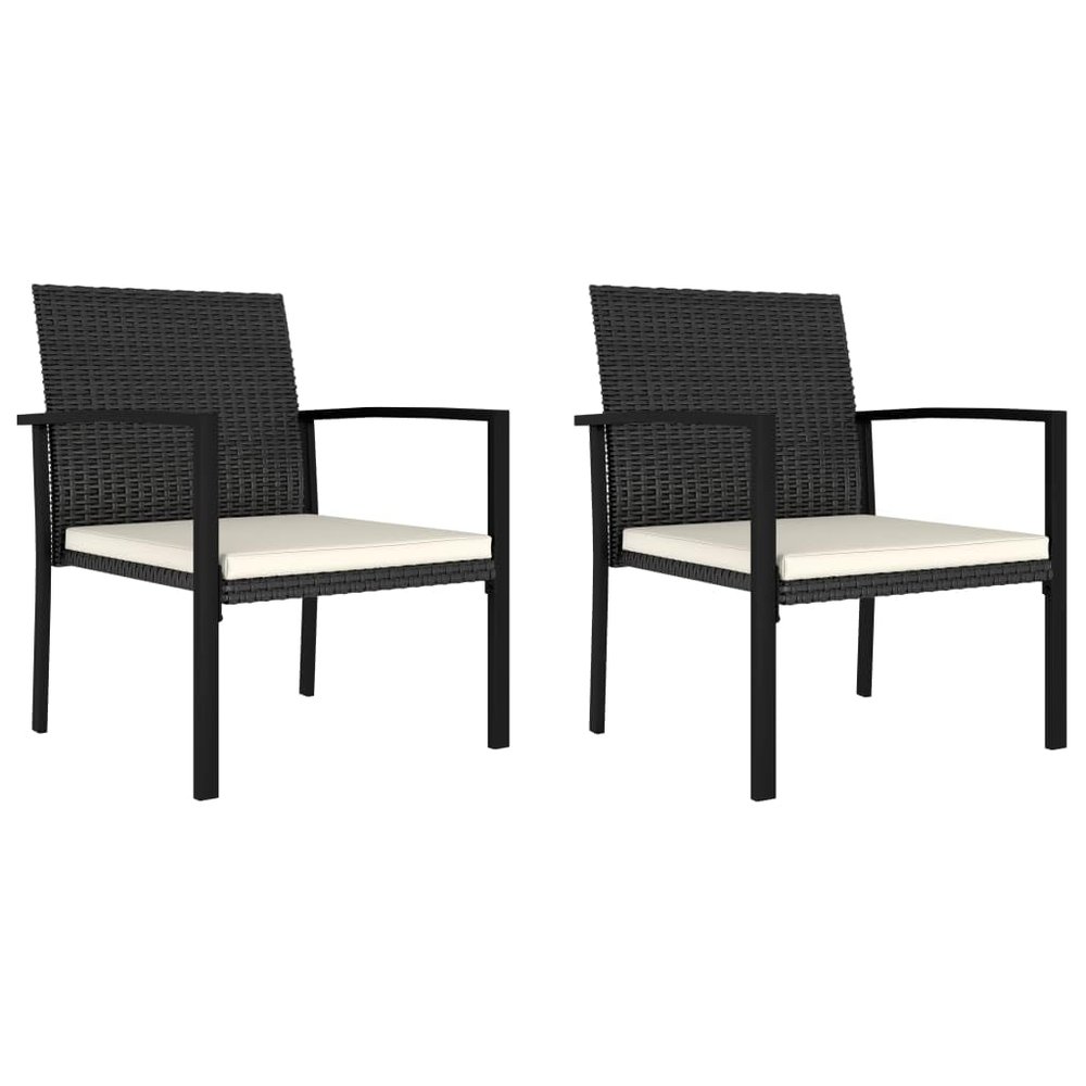 EMYRLXQW Outdoor Dining Chairs, 2 Pieces, Poly Rattan, Black