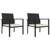 EMYRLXQW Outdoor Dining Chairs, 2 Pieces, Poly Rattan, Black view 1