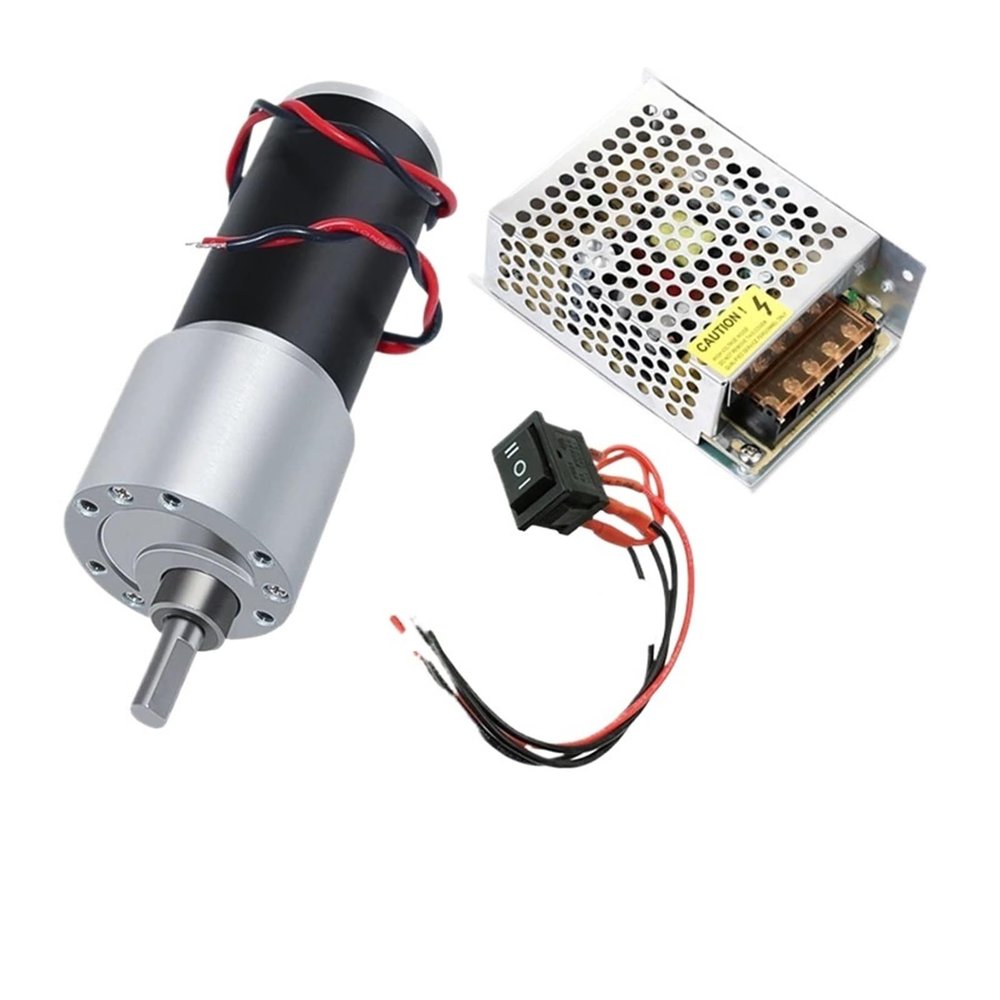 YAKUFAST JGB37-31ZY DC 12V/24V Gear Motor, 10-1270 RPM, High-Torque 3157 Brushed Reversible Motor (Package F, 10 RPM, DC 12V)