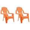 Mandloder Children's Garden Chairs, 2-Piece Set, Orange, 37 x 34 x 44 cm, Polypropylene Wood Look view 2