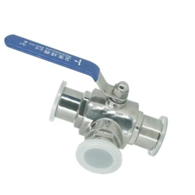 19/25/32/38 mm 304 Stainless Steel Sanitary 3-Way Ball Valve, Tri-Clamp Ferrule Type, 1 Pc (19 mm, T-Type)