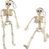 ZWLIYCHN Halloween Skeletons, 2-Pack, 40 cm Hanging Skeletons with Movable Full Bodies and Rope view 1