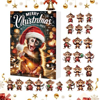 Cute Monkey Acrylic Christmas Countdown Calendar