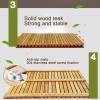 Non-Slip Solid Teak Wood Shower Mat, 76.2 x 99.1 cm, Waterproof, for Bathroom and Kitchen view 4