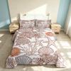 Homewish Ocean-Themed Duvet Cover Set, 220 x 240 cm, Starfish, Shells, Coral & Fish, Brown/Orange/Gray, Microfiber view 1