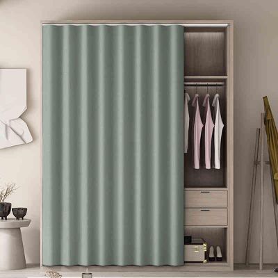 Dust Curtain for Wardrobes and Bookshelves, Self-Adhesive, Dustproof, with Track