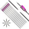 12-Pack 28-Inch 500-Spine Carbon Arrows with Removable Tips, Violet A4 view 2