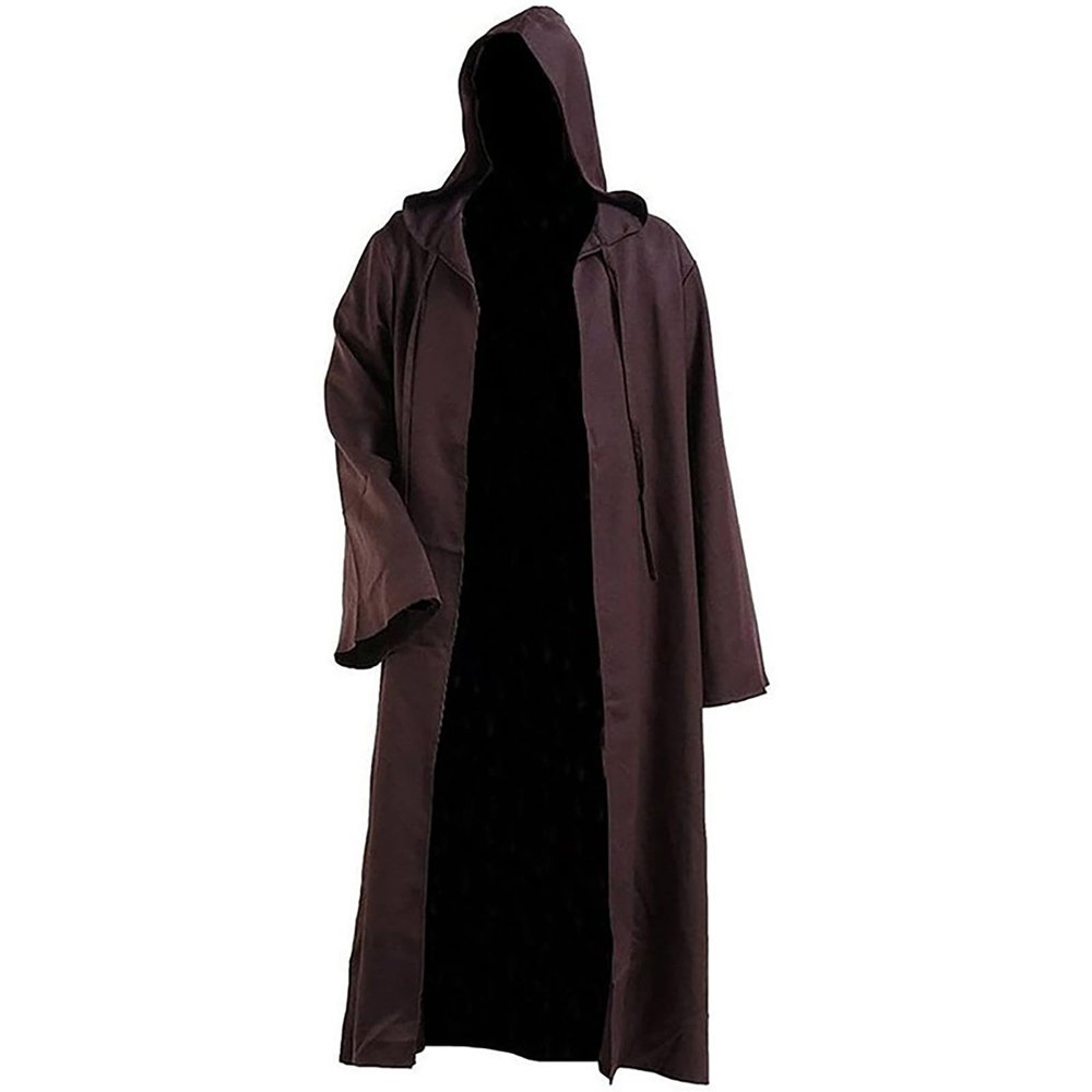 Men's Hooded Robe Fancy Cool Cosplay Costume (Coffee, XL)