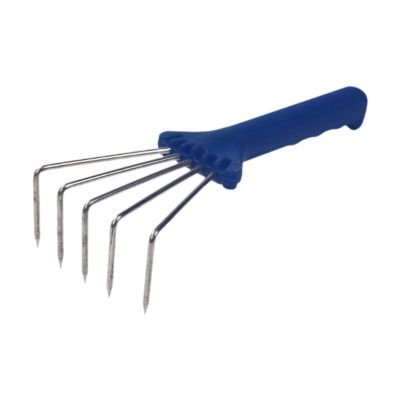 MotiveTech Garden Hand Rake Soil Cultivator with Comfortable PP Handle, Blue