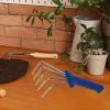 MotiveTech Garden Hand Rake Soil Cultivator with Comfortable PP Handle, Blue view 2