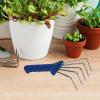 MotiveTech Garden Hand Rake Soil Cultivator with Comfortable PP Handle, Blue view 4