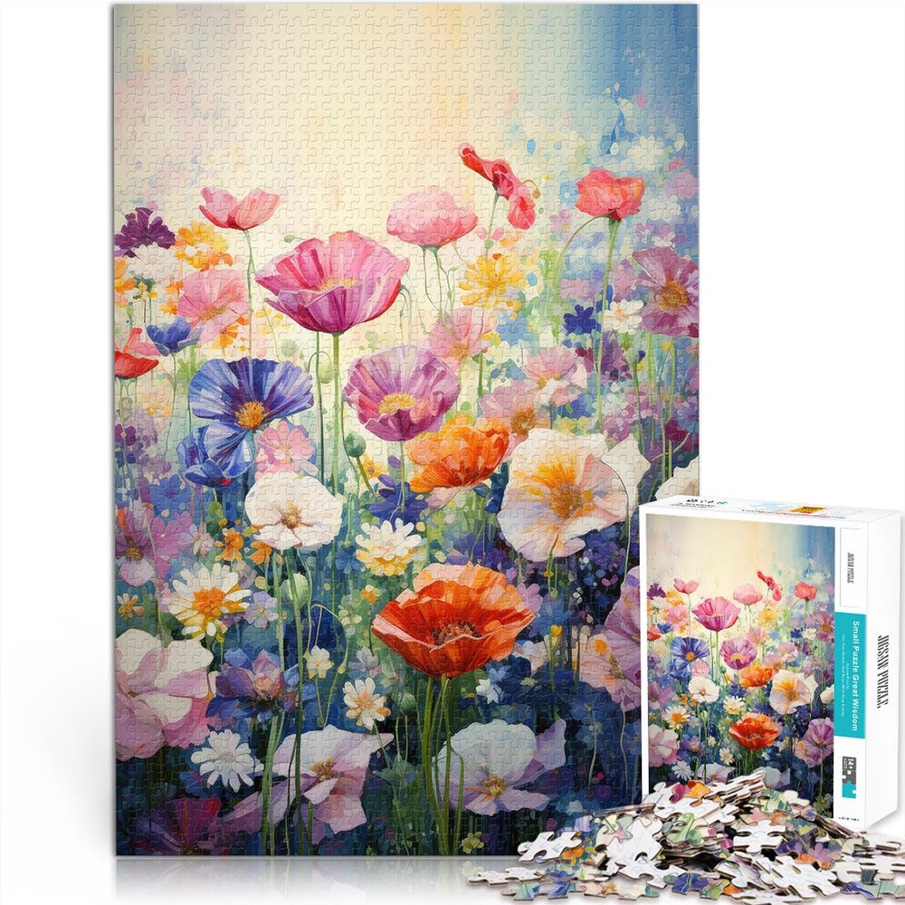 1000-Piece Flower Field Puzzle for Adults, Ages 14+, 26 x 38 cm