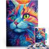 Abstract Cat 1,000-Piece Puzzle for Adults, Challenging Game and Birthday Gift, 38 x 26 cm view 1