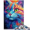 Abstract Cat 1,000-Piece Puzzle for Adults, Challenging Game and Birthday Gift, 38 x 26 cm view 2