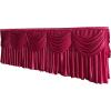 LPATEBCVU Table Skirt with Curtain, Wine Red view 1