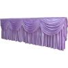 LPATEBCVU Table Skirt with Curtain, Wine Red view 2