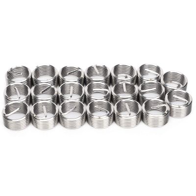 20-Piece M12 x 1.25 304 Stainless Steel Thread Repair Inserts, 1D