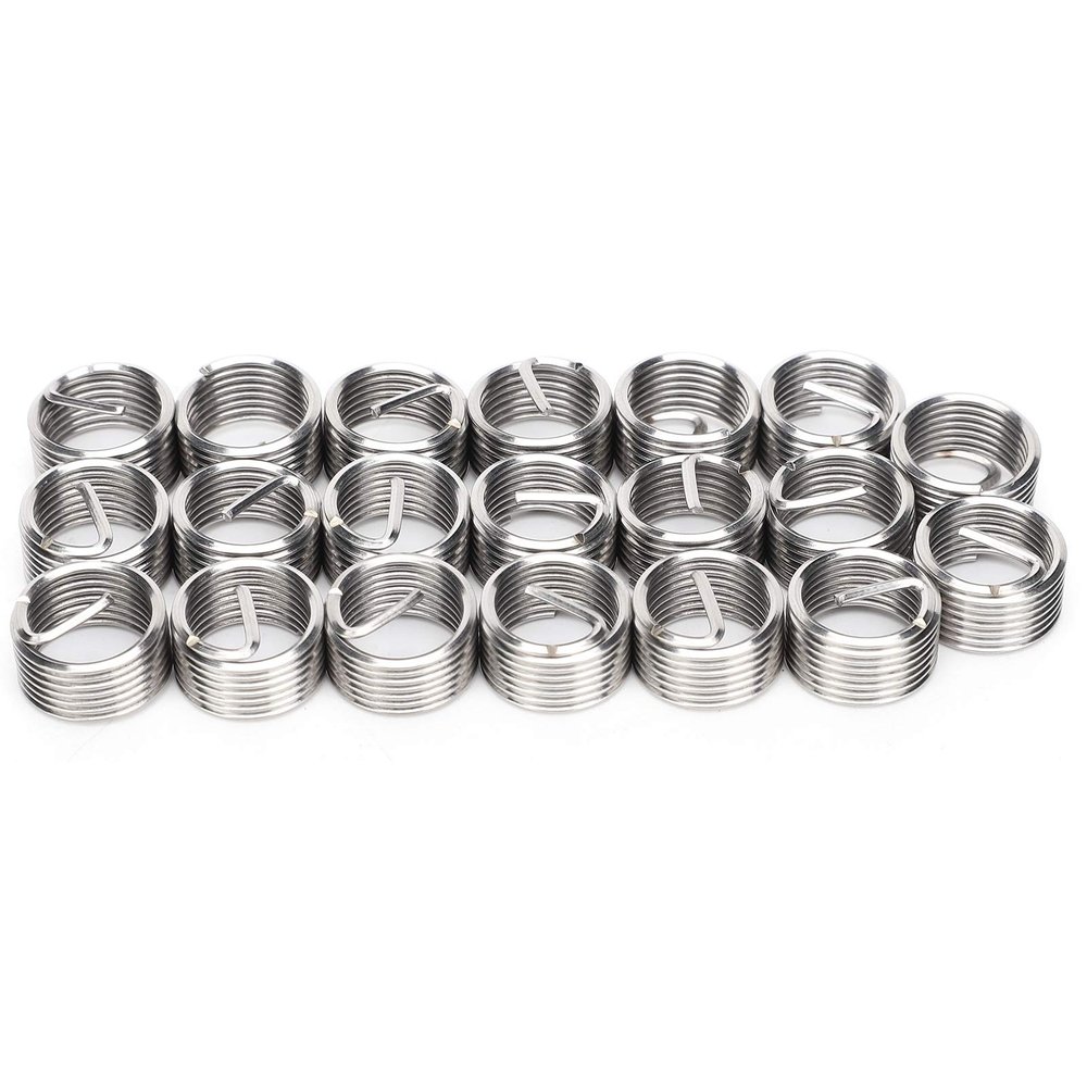 20-Piece M12 x 1.25 304 Stainless Steel Thread Repair Inserts, 1D
