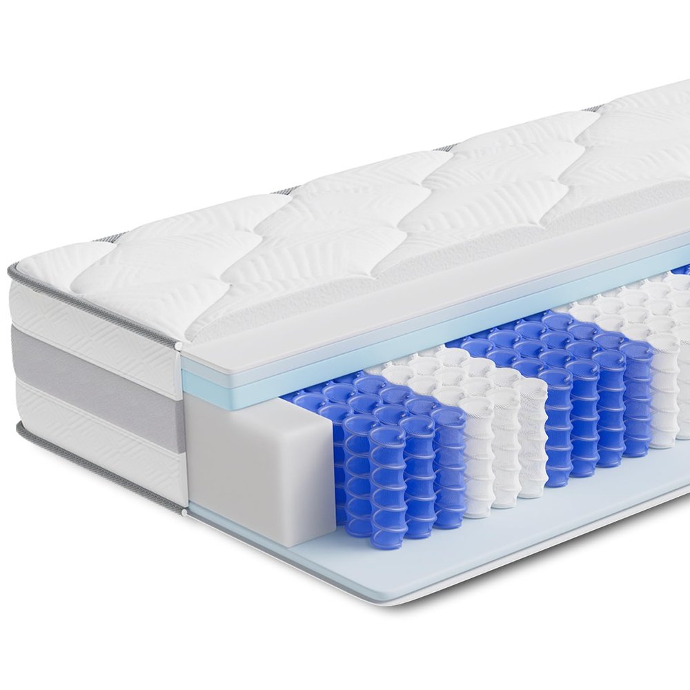 CHICASA 90 x 200 cm 7-Zone Pocket Spring Mattress, 25 cm High