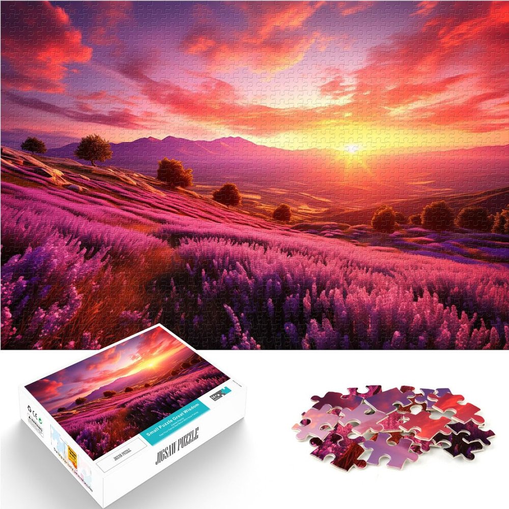 1000-Piece Lavender Fields Jigsaw Puzzle for Adults, Ages 14+, 26 x 38 cm