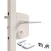 LOCINOX LAKQ6060 U2 Surface-Mounted Swing Gate Lock with Cylinder, Pure White RAL 9010, for 60–80 mm Frame Profiles view 1