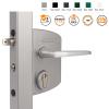 LOCINOX LAKQ6060 U2 Surface-Mounted Swing Gate Lock with Cylinder, Pure White RAL 9010, for 60–80 mm Frame Profiles view 2