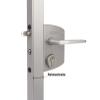 LOCINOX LAKQ6060 U2 Surface-Mounted Swing Gate Lock with Cylinder, Pure White RAL 9010, for 60–80 mm Frame Profiles view 4