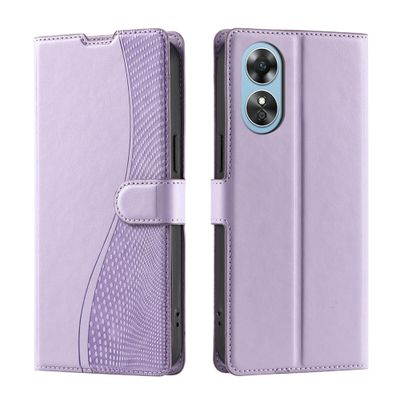 Lucyliy Leather Case for Oppo A78 4G with Card Slot, Wallet Compartment and Fold-Over Closure, Purple