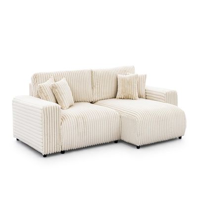 S-Style Mollis 4-Seat Right-Facing L-Shaped Sleeper Sectional, Light Beige