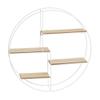 Wall Shelf with 4 MDF and Metal Shelves, White and Natural view 1